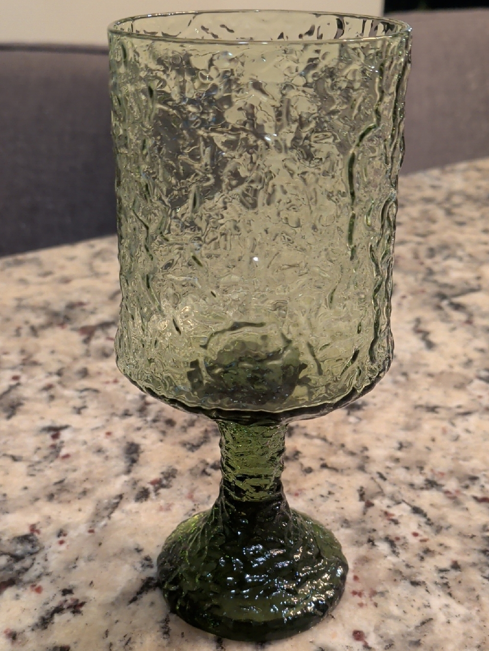 Lenox Textured Green Goblet Glass
